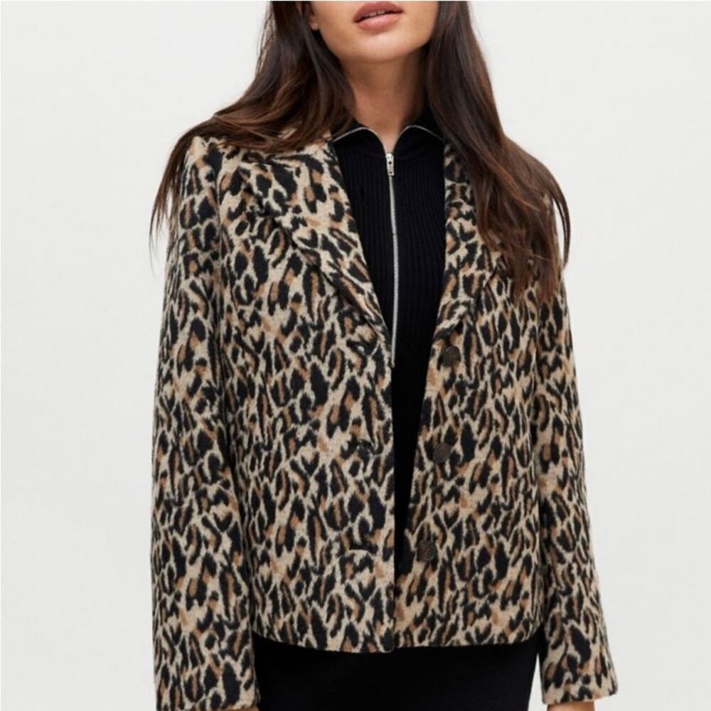 NWOT URBAN OUTFITTERS  Leopard Animal Print Button Front Blazer Jacket Sz. Small